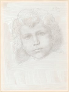 丘比特的研究（女孩的头像） 作者 阿方斯·莱格罗斯（Alphonse Legros）