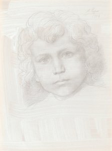 女孩的丘比特头的研究，1904年。 作者 阿方斯·莱格罗斯（Alphonse Legros）