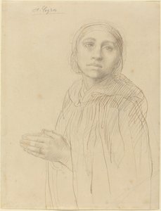 研究女人的祈祷。 作者 阿方斯·莱格罗斯（Alphonse Legros）
