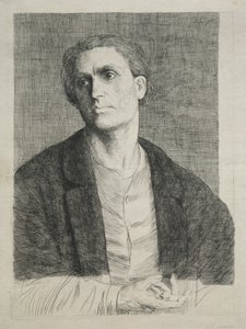男子头部研究 作者 阿方斯·莱格罗斯（Alphonse Legros）
