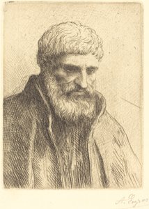 一个老人的研究》Etude de vieillard。 作者 阿方斯·莱格罗斯（Alphonse Legros）