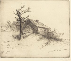 茅草屋Chaumiere。 作者 阿方斯·莱格罗斯（Alphonse Legros）