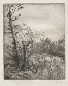 山上的农场。 作者 阿方斯·莱格罗斯（Alphonse Legros）