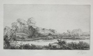 河畔农场》（La Ferme Sur La Rivière: Effet Du Soir） 作者 阿方斯·莱格罗斯（Alphonse Legros）