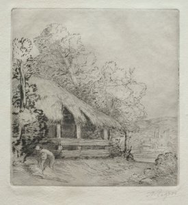 小棚屋小木屋。 作者 阿方斯·莱格罗斯（Alphonse Legros）