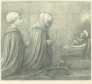 马槽 (La creche) 作者 阿方斯·莱格罗斯（Alphonse Legros）