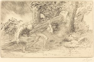 树枝采集者 Les fagottiers。 作者 阿方斯·莱格罗斯（Alphonse Legros）
