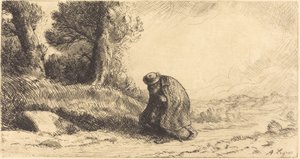 沿着小巷前进的流浪者 作者 阿方斯·莱格罗斯（Alphonse Legros）