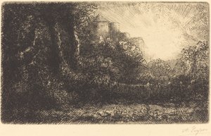城堡景观（波莱城堡） 作者 阿方斯·莱格罗斯（Alphonse Legros）
