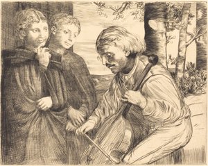 小提琴演奏家《提琴手》。 作者 阿方斯·莱格罗斯（Alphonse Legros）