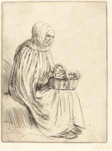 市场的女人 (Femme du marche) 作者 阿方斯·莱格罗斯（Alphonse Legros）