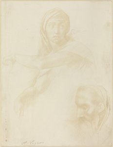 Delphic Sibyl的研究；一个人的头部 作者 米开朗基罗之后的阿尔方斯·莱格罗斯