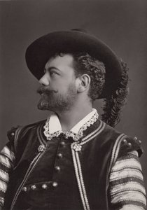 维克多-莫雷尔（1848-1923）法国男中音的肖像，扮演莫扎特的唐-乔万尼--摄影：阿尔方斯-贾斯汀-利伯（1827-1914）。