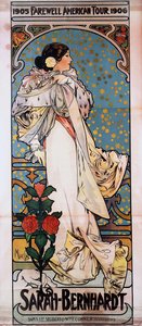 莎拉·伯恩哈特（Sarah Bernhardt）的告别美国巡回演唱会的海报，1905-1906年，约1905年