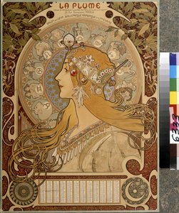 La Plume "日历， Cent 沙龙的双月刊插图杂志。艺术和文学图书馆。阿方斯-玛丽亚-穆夏（Alphonse Marie Mucha）的作品