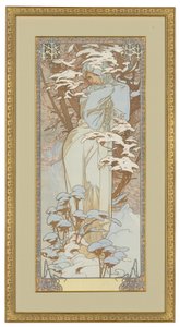 四个季节：冬天，1900年 作者 阿方斯·慕夏