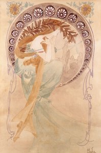 La Poesie， 作者 阿方斯·慕夏