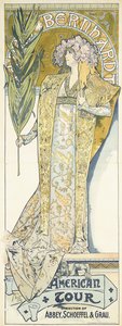 莎拉·伯恩哈特（Sarah Bernhardt），美国巡演，1895年 作者 阿方斯·慕夏