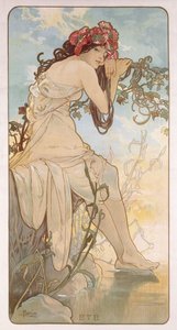 夏天;埃特，约1896年 作者 阿方斯·慕夏
