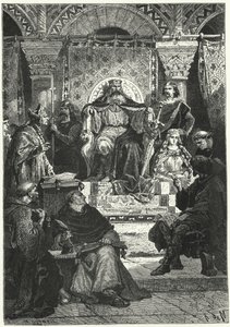 Meeting of the council of the Emperor Charlemagne (engraving) 作者 阿尔丰斯·玛丽·德·诺伊维尔（后）