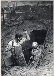 复活几乎和死亡一样令人恐惧。福切莱文特和冉阿让--阿尔方斯-德-诺伊维尔（1836-1885）为《悲惨世界--第二部分》所作的插图。珂赛特》，维克多-雨果（1802-1885），1862年 作者 阿方斯·玛丽·德·诺伊维尔