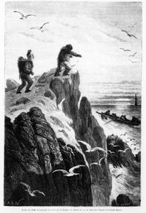 汉斯在 1860 年发现了海耶斯的船——海耶斯博士在“极地的自由海，北极海域的发现之旅”中从诺伊维尔画的 作者 Alphonse Marie de Neuville