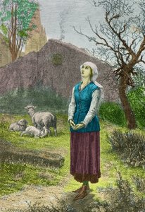 圣女贞德在多姆雷米听到要求她解放法国的声音（雕刻） 作者 阿方斯·玛丽·德·诺伊维尔