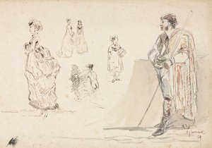 人物素描，1869年。 作者 阿方斯·玛丽·德·诺伊维尔