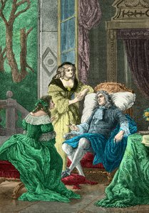 拉罗什福德公爵与塞维涅夫人和拉法耶特夫人的谈话（雕刻） 作者 阿方斯·玛丽·德·诺伊维尔