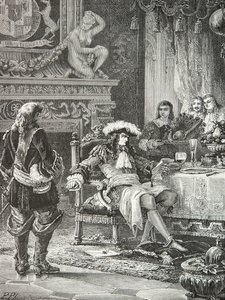 奥兰治-拿骚的威廉三世得知路易十四承认英国国王詹姆斯三世（雕刻） 作者 阿方斯·玛丽·德·诺伊维尔