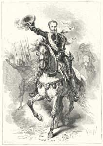 法国的亨利四世在Ivry战役，1590年 作者 诺伊维尔之后的阿方斯·玛丽·德