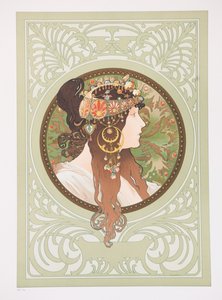 拜占庭元首：布鲁内特（1897）。 作者 阿方斯·慕夏