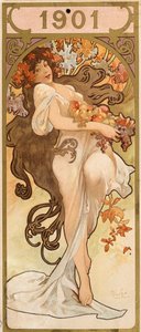 1901年的日历，c1900。 作者 阿方斯·慕夏