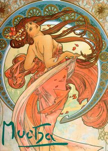 1898年《艺术》系列舞蹈 作者 阿方斯·慕夏