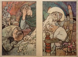 布拉格的圣维特之窗，纸板 1931年 作者 阿方斯·慕夏