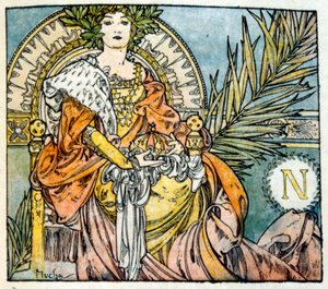 Alphonse Mucha的插图来自法国作家Anatole France的作品《Clio》。1900.穆夏(1860 1939)。是捷克新艺术派画家。 作者 阿方斯·慕夏