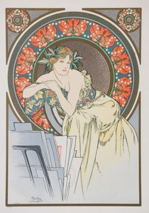 《带罂粟的女人》，1898年。 作者 阿方斯·慕夏