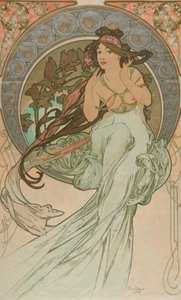 音乐来自1898年的艺术 作者 阿方斯·慕夏
