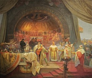 波西米亚的奥托卡二世。斯拉夫王朝联盟周期斯拉夫史诗 作者 Alphonse Mucha