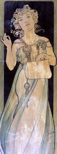 女人的画像，c1900-1939 作者 阿方斯·慕夏