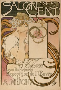 1897年在法国巴黎的Salon des Cent展览Alphonse Muchas展览的海报