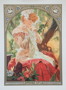 Lefèvre-Utile的海报。莎拉·伯恩哈特（Sarah Bernhardt）扮演梅丽辛德（Melissinde）在拉公主（Lo Princesse Lointaine）中。