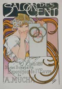 1897年在美发沙龙举行的A. Muchas展览的海报。