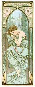 夜的姿势》，1899年 作者 Alphonse Mucha