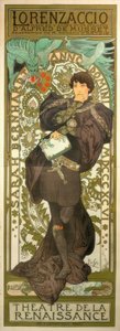 莎拉·伯恩哈特（Sarah Bernhardt）als Lorenzaccio 作者 阿方斯·慕夏