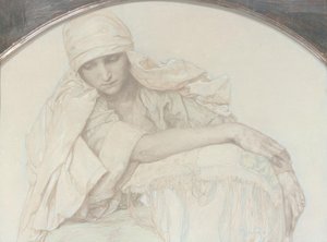 一个年轻女子的研究 作者 阿方斯·慕夏