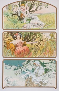 三个季节c。 1898年。 作者 阿方斯·慕夏
