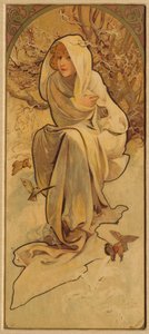 Les Saisons系列的冬季，c。 1900年。 作者 阿方斯·慕夏