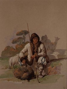 牧羊人，约1855年 作者 阿马德奥·普雷齐奥西