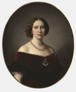 Louise des Pays Bas, reine de Suede et Norvege - 荷兰路易丝 (1828-1871) 的肖像，瑞典和挪威女王，阿玛利亚林德格伦 (1814-1891)。 布面油画。 尺寸：85x73 厘米。 斯德哥尔摩国家博物馆